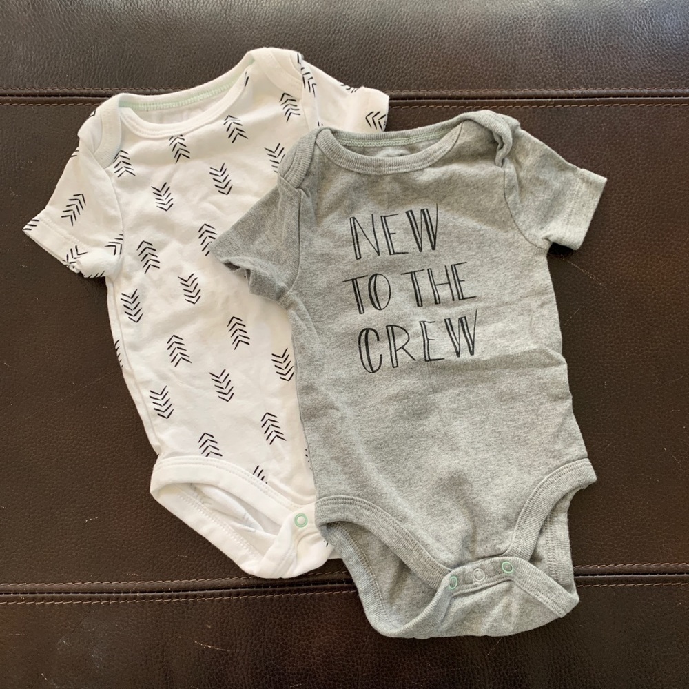 NEW TO THE CREW gender neutral onesie